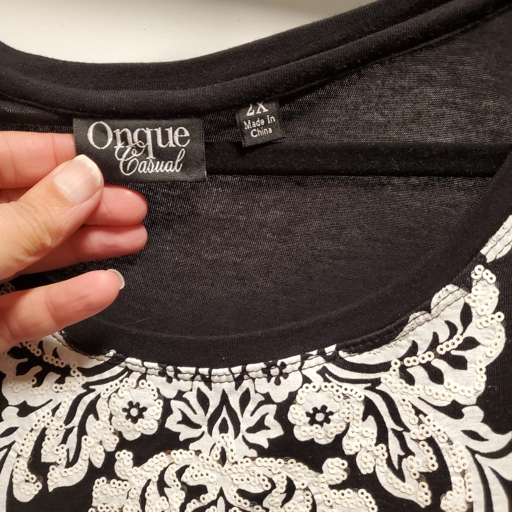 Black and white blouse